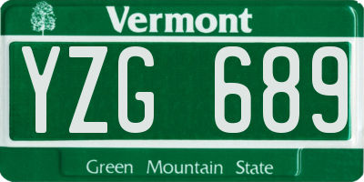 VT license plate YZG689