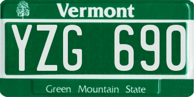 VT license plate YZG690