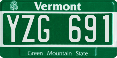 VT license plate YZG691