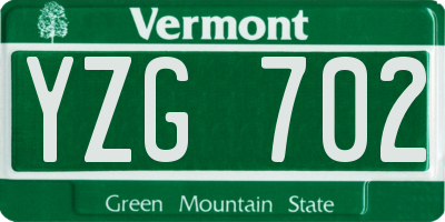 VT license plate YZG702