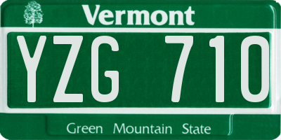 VT license plate YZG710