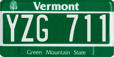 VT license plate YZG711