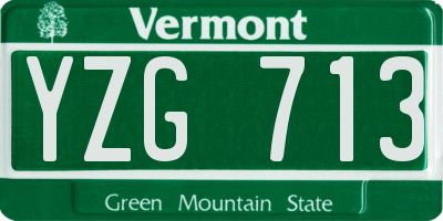VT license plate YZG713