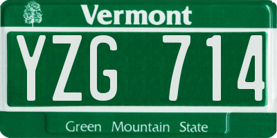 VT license plate YZG714