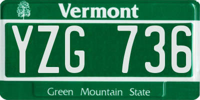 VT license plate YZG736