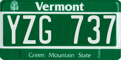 VT license plate YZG737