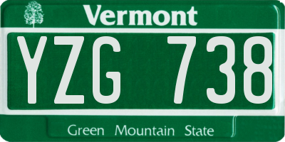 VT license plate YZG738