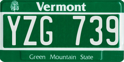 VT license plate YZG739