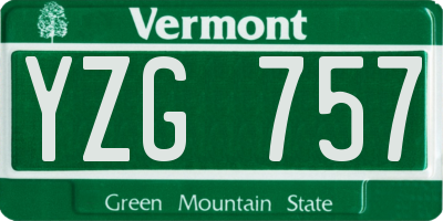 VT license plate YZG757