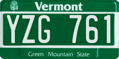 VT license plate YZG761