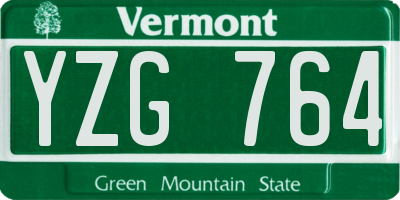 VT license plate YZG764