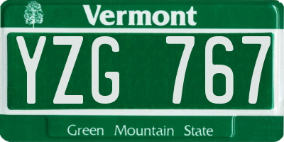 VT license plate YZG767
