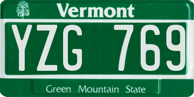 VT license plate YZG769