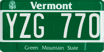 VT license plate YZG770