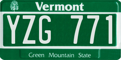 VT license plate YZG771