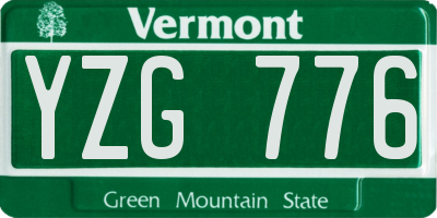 VT license plate YZG776