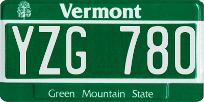 VT license plate YZG780