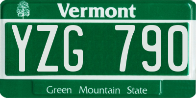 VT license plate YZG790