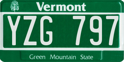 VT license plate YZG797