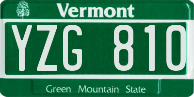 VT license plate YZG810