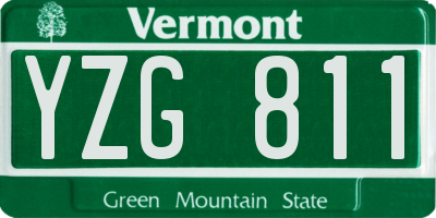 VT license plate YZG811
