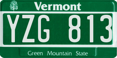 VT license plate YZG813