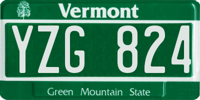 VT license plate YZG824