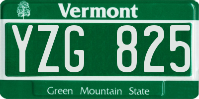 VT license plate YZG825