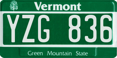 VT license plate YZG836
