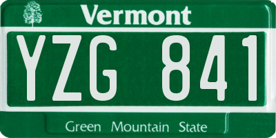 VT license plate YZG841