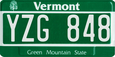 VT license plate YZG848