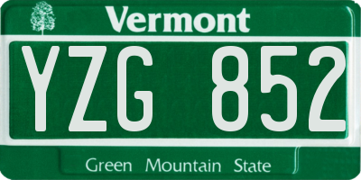VT license plate YZG852