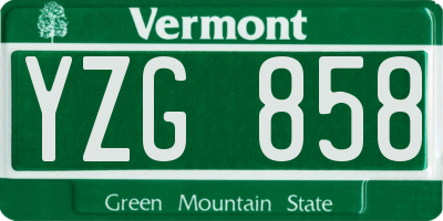 VT license plate YZG858