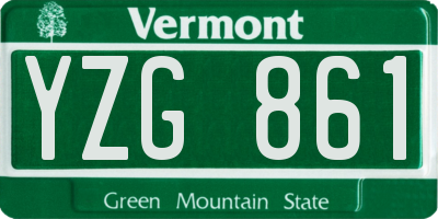 VT license plate YZG861