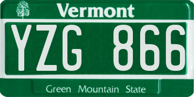 VT license plate YZG866
