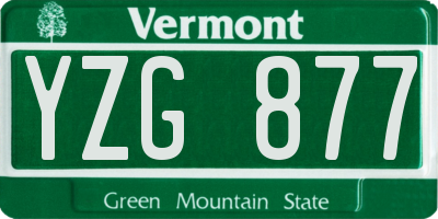 VT license plate YZG877