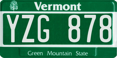 VT license plate YZG878