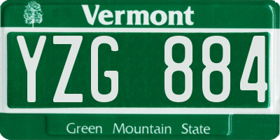 VT license plate YZG884
