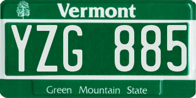 VT license plate YZG885