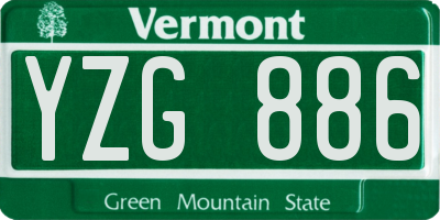 VT license plate YZG886