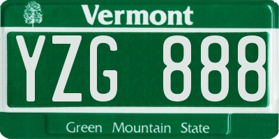 VT license plate YZG888