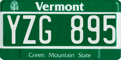 VT license plate YZG895