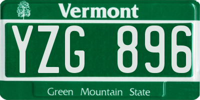 VT license plate YZG896
