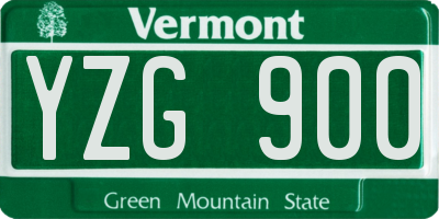 VT license plate YZG900