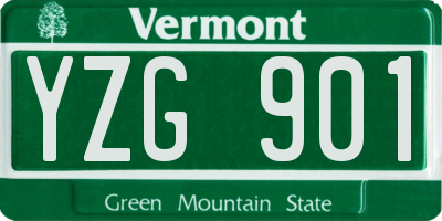 VT license plate YZG901
