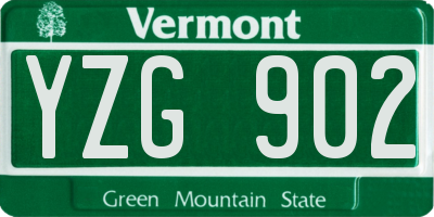 VT license plate YZG902
