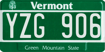 VT license plate YZG906