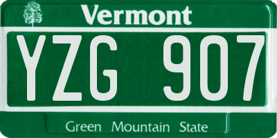 VT license plate YZG907