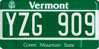 VT license plate YZG909
