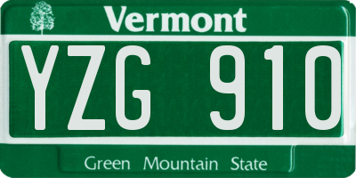 VT license plate YZG910